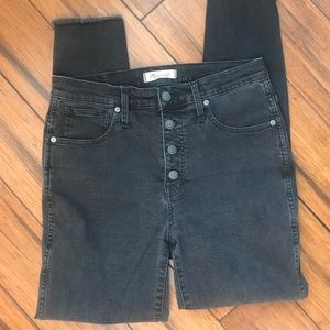 Madewell 10” exposed button fly high rise skinny